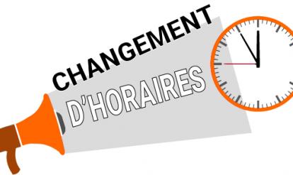 Changement d'horaires