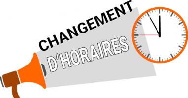 Changement d'horaires